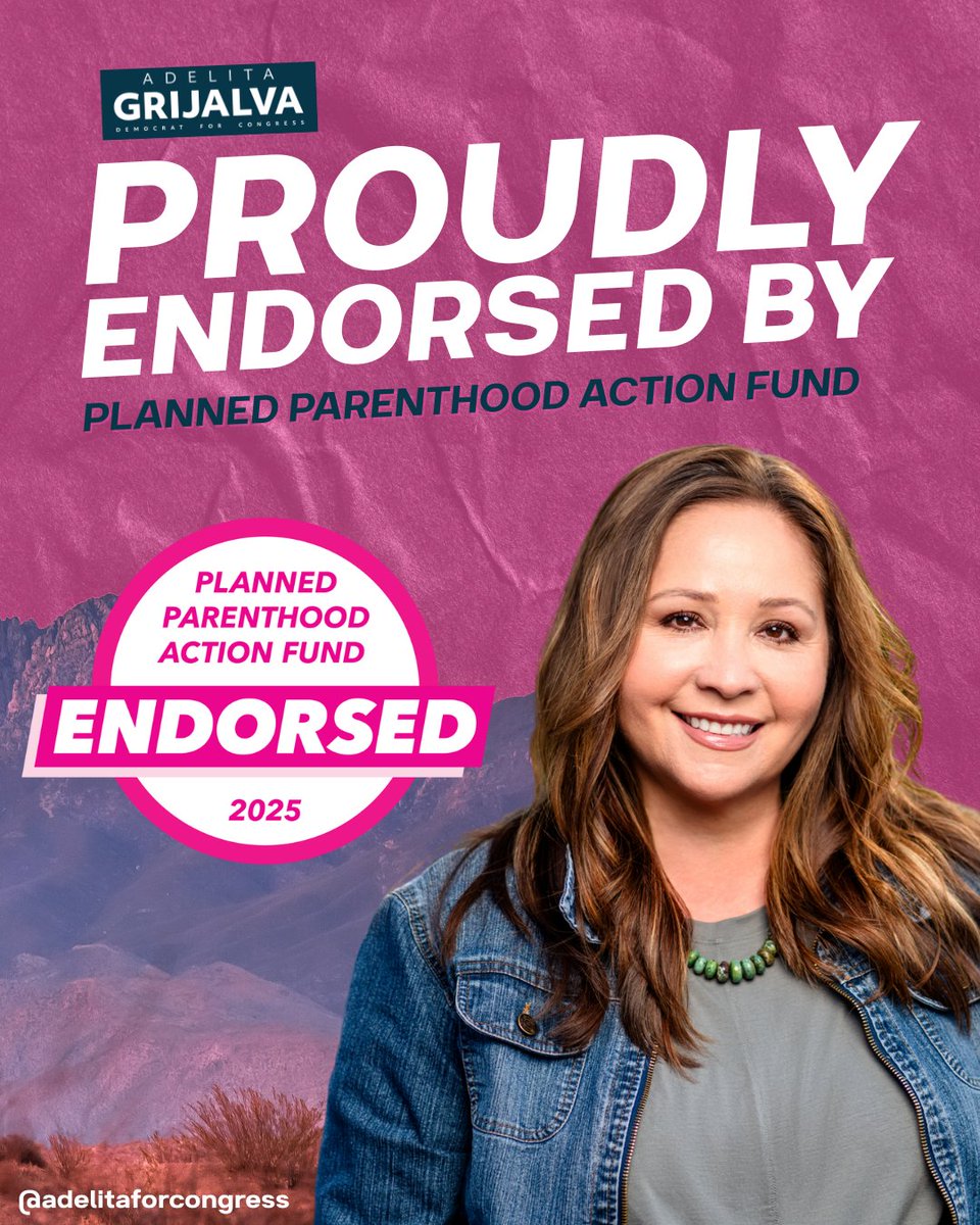 AdelitaForAZ's tweet image. Honored to earn @PPact’s endorsement. In Congress, I’ll fight to protect reproductive rights and the freedom for everyone to make their own health care decisions—without interference. Let’s build a future where rights are protected and voices heard.📢📢