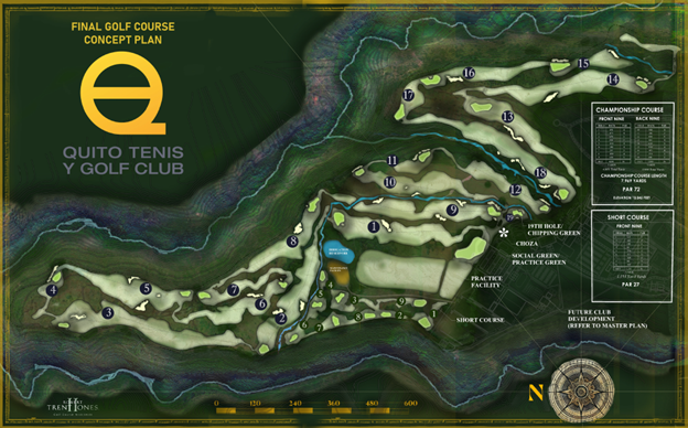 RTJ2GolfDesign's tweet image. At 9,500 feet above sea level, the new Quito Tenis y Golf Club in Ecuador will blend seamlessly into the Andes. No earth-movers—just ribbon tees that stretch and compress over 100 yards. Charlton calls it “one of the strongest sites I’ve ever worked on.”