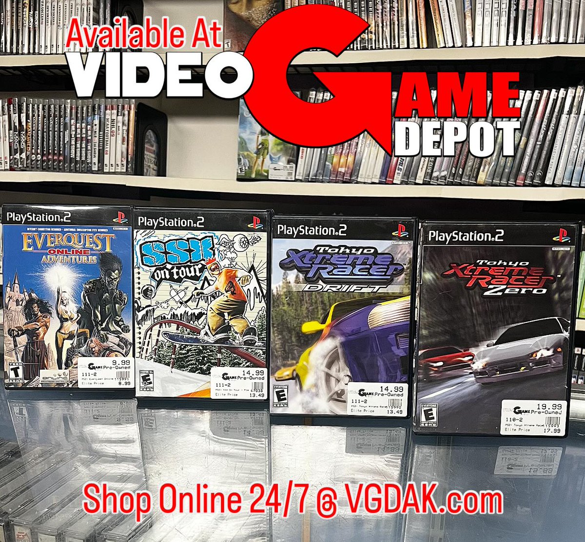 VGDAk's tweet image. Explore these awesome #PlayStation2 games we got in stock! 
👾
Shop Online 24/7 at VGDAK.com
🕹️
Game On!
#VideoGameDepot