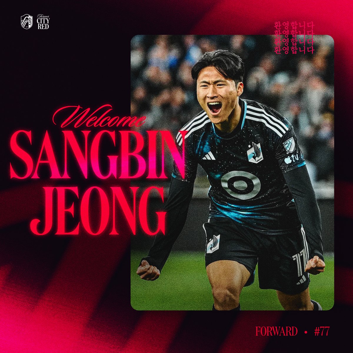 stlCITYsc's tweet image. Welcome to CITY, Sangbin! 🇰🇷
We have acquired South Korean international forward Sangbin Jeong from Minnesota United.
🗞️stlcitysc.com/news/st-louis-…