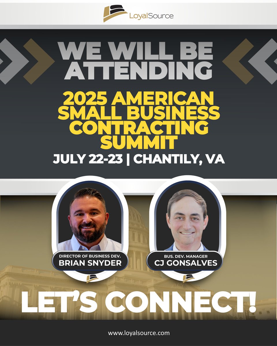 We're excited to be a part of the 2025 Small Business Contracting Summit in Chantily, VA!

This premier event brings together key players to share insights &amp; opportunities in government contracting. Don't miss the chance to meet our team as we learn &amp; build new partnerships🤝