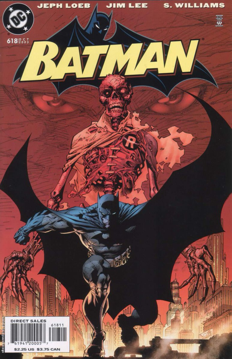 King_Hyperion89's tweet image. Batman #618
Hush is supposedly revealed to be Jason Todd. Both he and Batman clash at the graveyard where the second Robin was buried. Catwoman tries to assist Batman but is stopped by Robin. Hush is Clayface in disguise. #DCComics