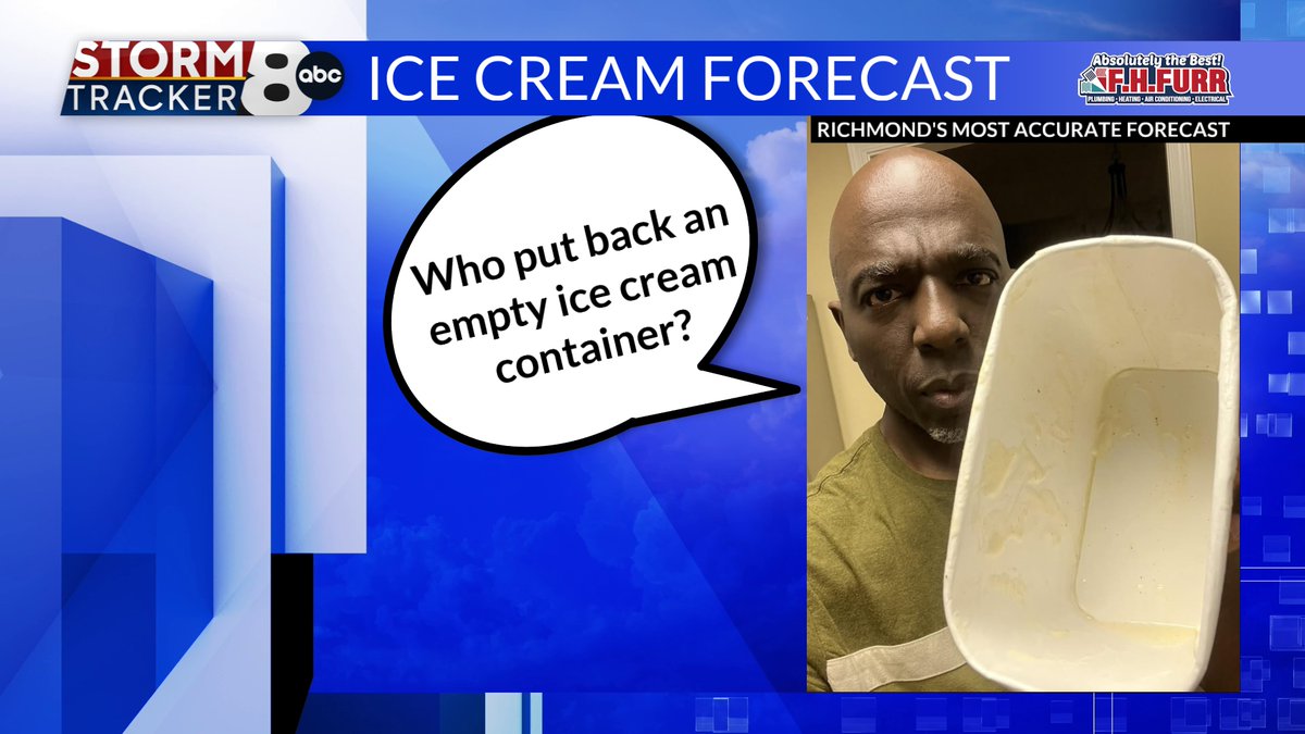 MattDiNardo's tweet image. It is a great night for ice cream. Just don't put the container back empty! It is not nice.
bit.ly/StormTracker8
#8News #RVA #RVAWX #VAWX