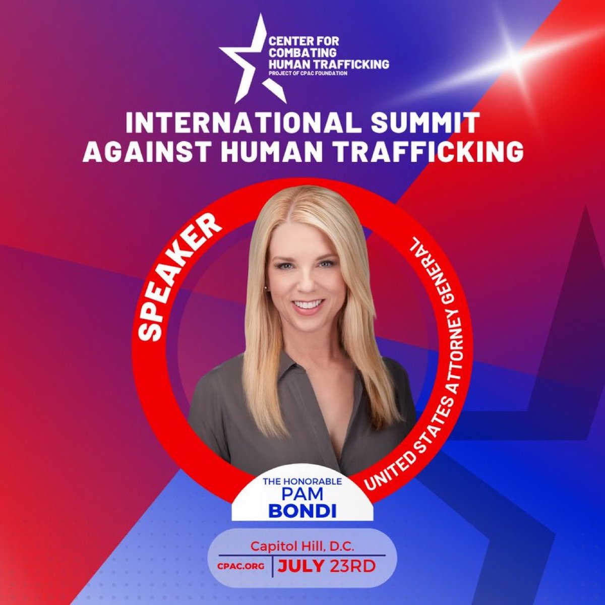patriottakes's tweet image. Pam Bondi is scheduled to speak at an anti-human trafficking summit just weeks after announcing there will be no prosecutions of Epstein’s clients