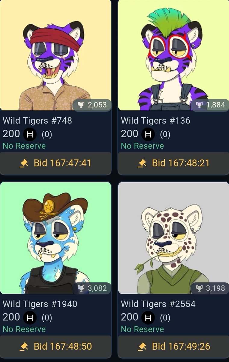 Big96boi_1's tweet image. Just 3 days remaining on the @wildtigers_nft sacrificial auctions. We currently have 8 tigers listed for auction on @SentX_io. Every week, one of them will be chosen to be burned and removed from the collection forever. If you see one, you like, place your bids NOW!