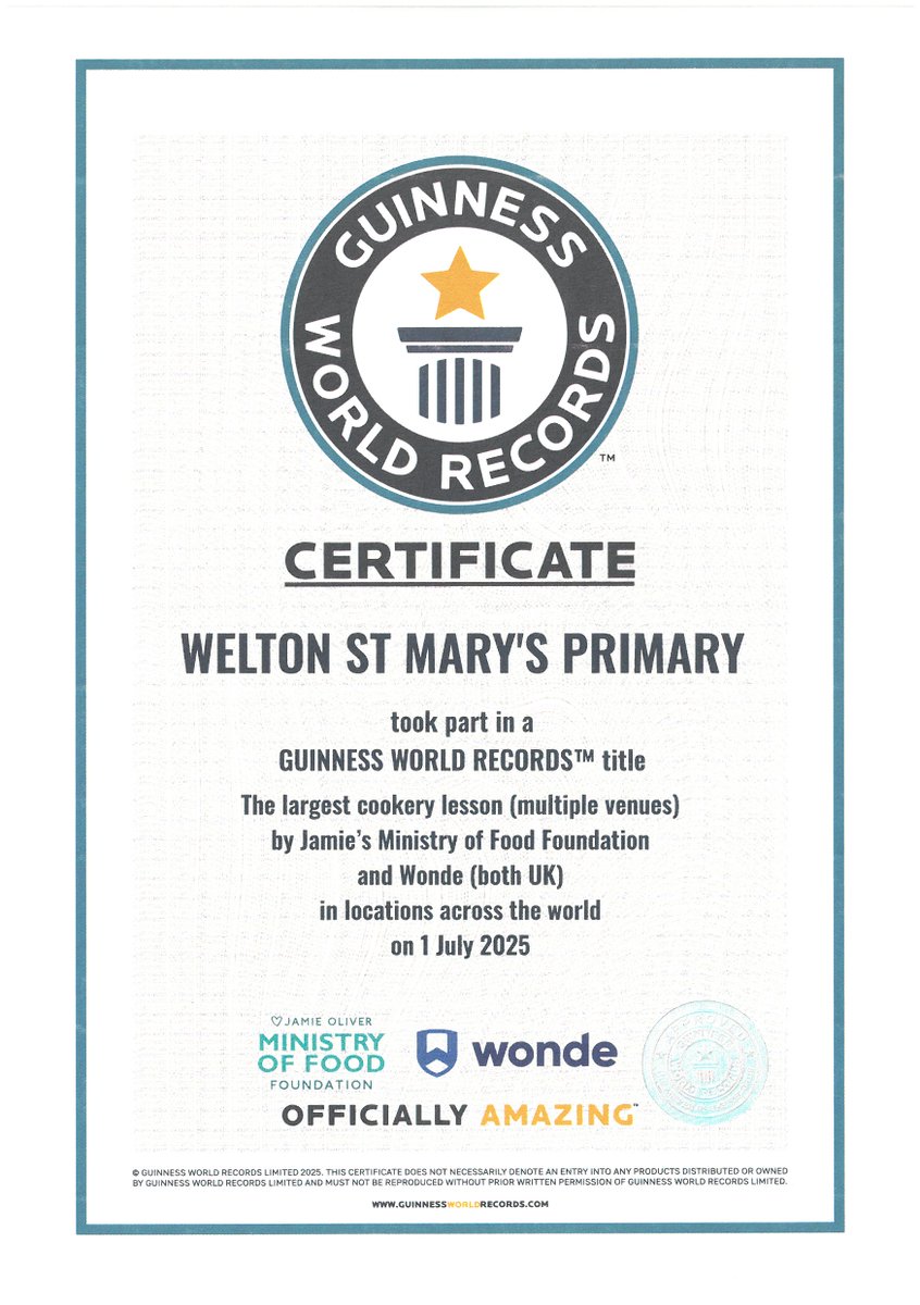 WOW — what a fantastic achievement! Together, we smashed the Guinness World Records™ title for the largest cookery lesson (in multiple venues) — we are a record breaker! #guinnessworldrecord