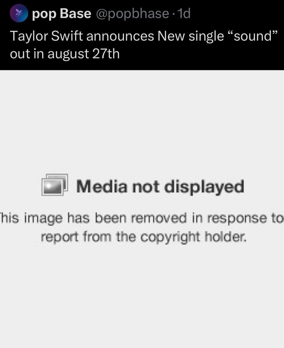 Propagando fake News que feio em , e foi apagado um tweet de anúncio fake a respeito da Taylor Swift  por direitos autorais. 

Neste post falava sobre a era “Red " e tinha uma foto e contava com mais de 5 Milhões de visualizações e 59 Mil likes!

#TaylorSwift