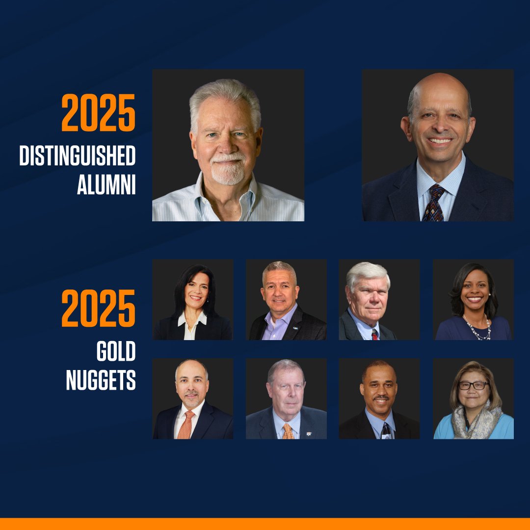 UTEP's tweet image. From engineers and business leaders to literacy advocates and a Hall of Fame inductee, UTEP’s 2025 Distinguished Alumni and Gold Nugget honorees show how far a Miner education can take you. Meet this year’s recipients: utepn.ws/4kJhTPT #GoMiners!