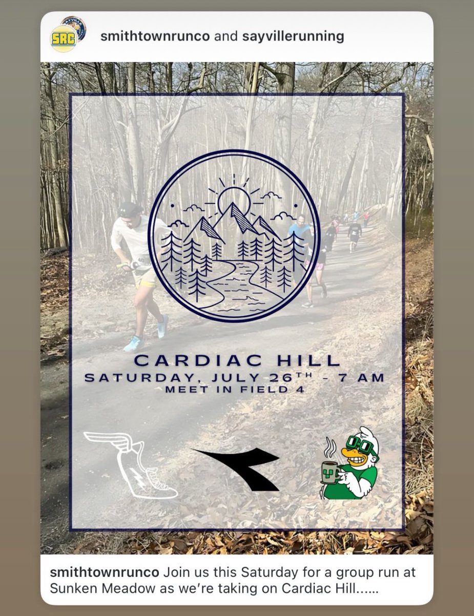 We’re excited to be sponsoring the Cardiac Hill group run with Smithtown Running Co. and Sayville Running Co. 

When: Saturday 7/26, 7am
Where: Sunken Meadow State Park, Field 4