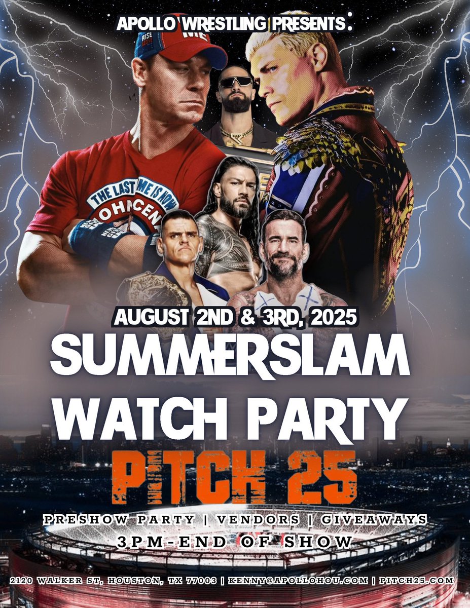 APOLLO MEDIA (@apollohou) on Twitter photo And don’t forget to join us in 12 days for our WWE SummerSlam Watch Party only at <a href="/Pitch25HTX/">Pitch 25 Beer Park</a> w/ special guest Sherilyn Guerrero!
Saturday & Sunday August 2nd & 3rd 🔥 And don’t forget to join us in 12 days for our WWE SummerSlam Watch Party only at <a href="/Pitch25HTX/">Pitch 25 Beer Park</a> w/ special guest Sherilyn Guerrero!
Saturday & Sunday August 2nd & 3rd 🔥