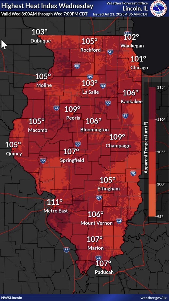 ReadyIllinois's tweet image. It'll be dangerously hot and humid this week, especially Wednesday. Take steps to stay cool: stay inside as much as possible, keep curtains and shades drawn, take cool showers, visit a cooling center if you're uncomfortable at home.
keepcool.illinois.gov
#ILWx