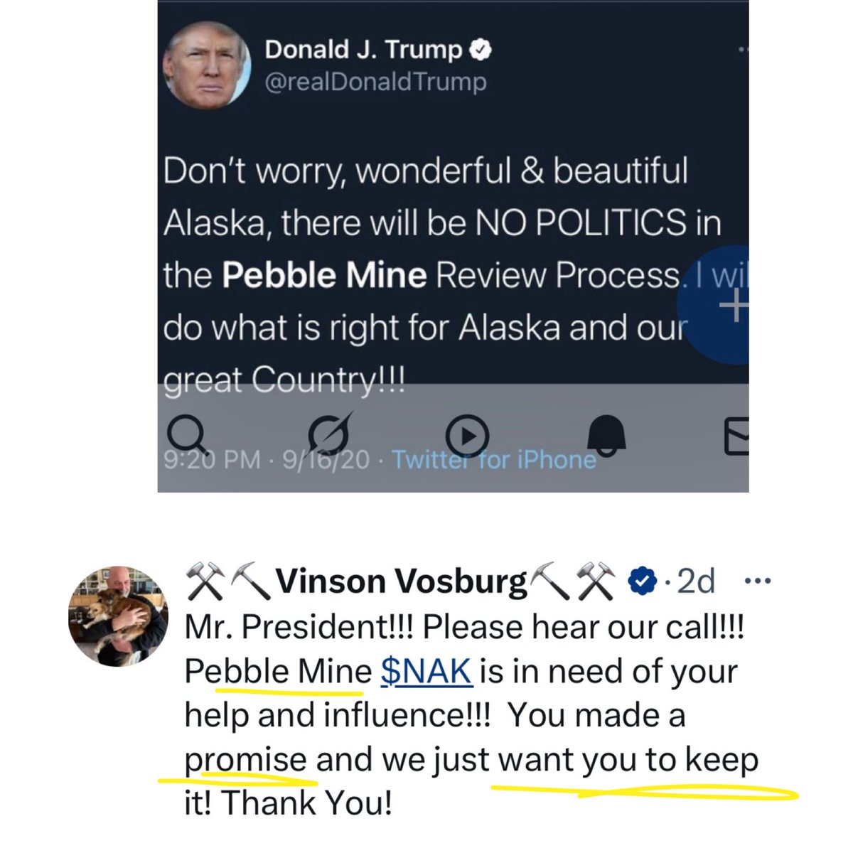 SarahPalinUSA's tweet image. Bit my tongue long enough! Alaska’s Pebble Mine, the world’s largest precious metals findings guaranteed to secure America’s safety and solvency, is being messed with.
It’s time to rise up and demand answers from politicians and influencers of the company developing the mine,…