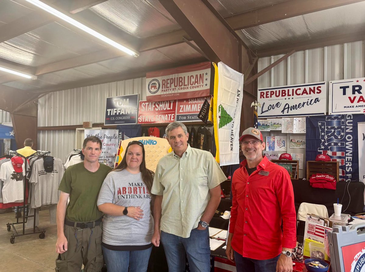 billberrienwi's tweet image. What a wonderful day at the St. Croix County Fair! I had a great time with the St. Croix GOP (thank you, Chairman Matt Rust for hosting!) and a great discussion about the importance of our Constitution and protecting our Second Amendment rights with Zach.