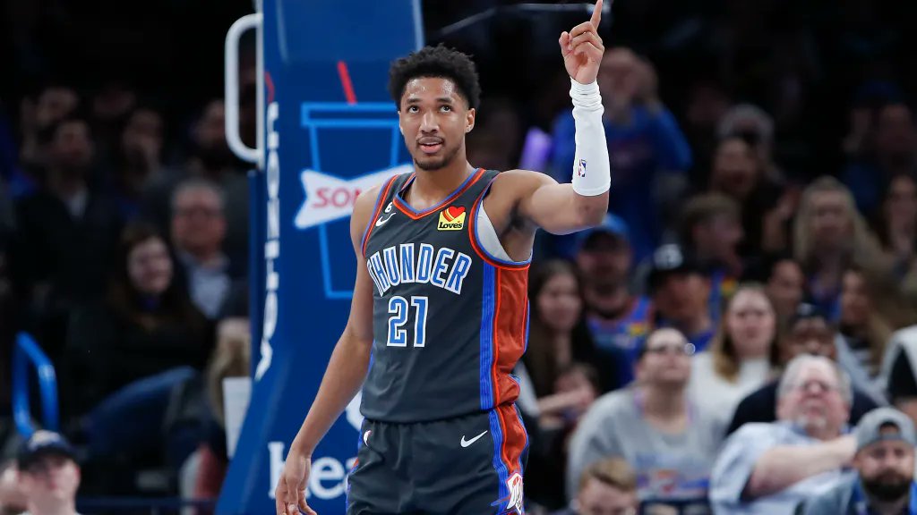 ThunderNumbers's tweet image. Eight players in NBA history have shot 50% overall and 38% from 3, with a minimum of 200 made 3s:
Aaron Wiggins
Jalen Williams
Kevin Durant
Michael Porter Jr.
John Stockton
Chris Mullin
Karl-Anthony Towns
Drazen Petrovic