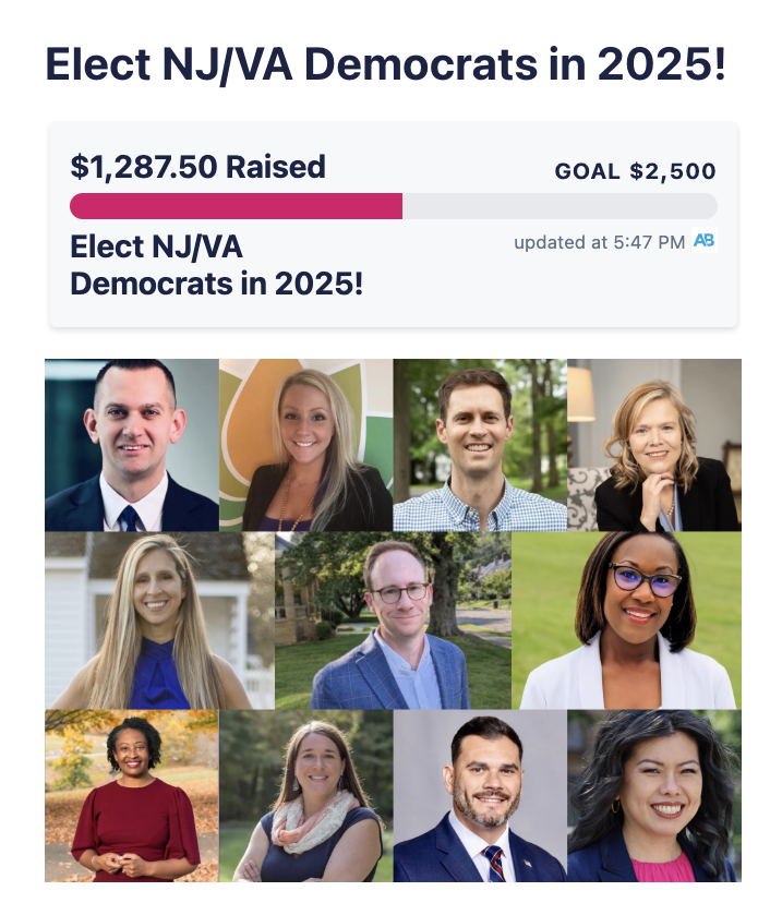 umichvoter's tweet image. Care about Democrats flipping RED seats in 2025?
Join me in sending a few bucks via ActBlue directly to these incredible group of candidates running in Virginia and New Jersey legislative general election in just 105 days
π LINK: secure.actblue.com/donate/njva2025