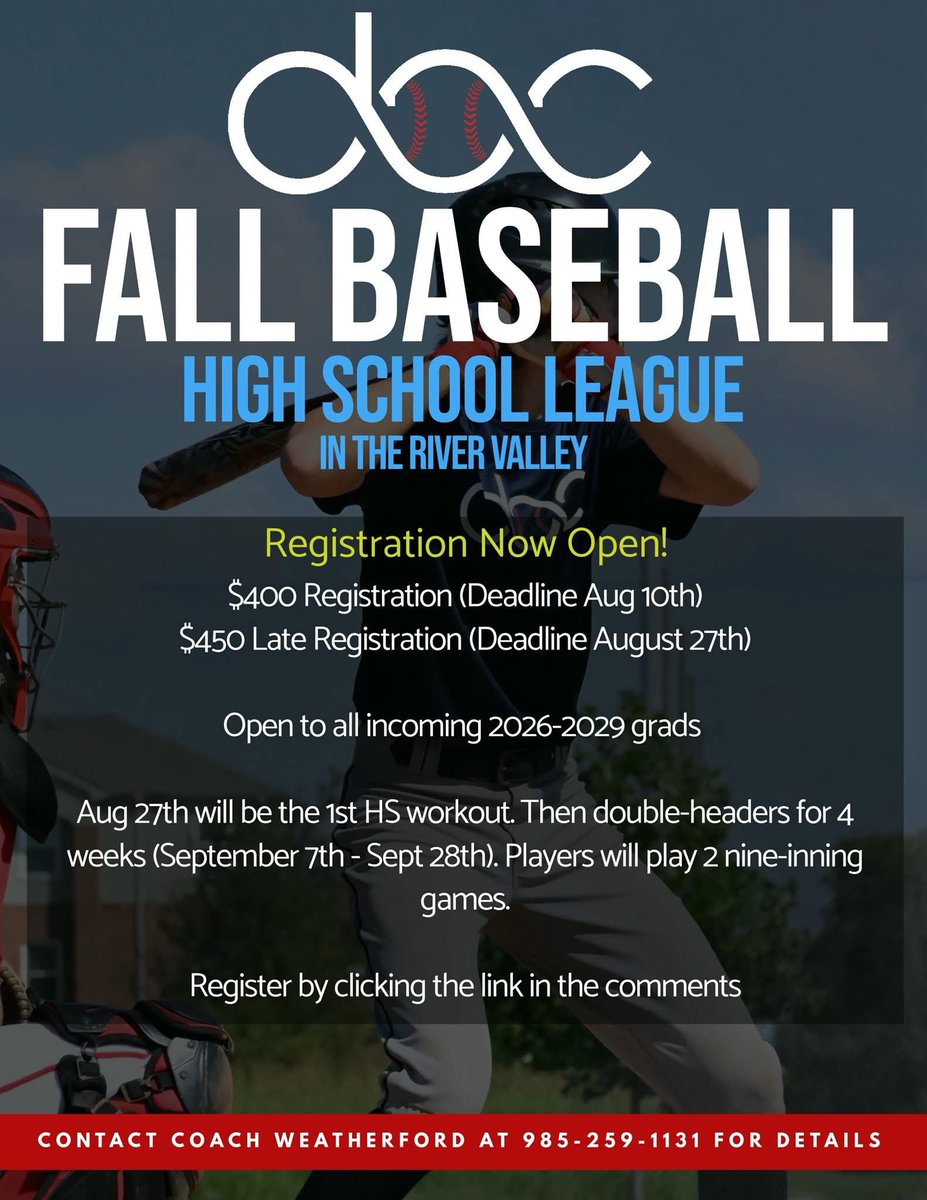 🚨Fall High School League is back!🚨
Get registered at the link in the comments