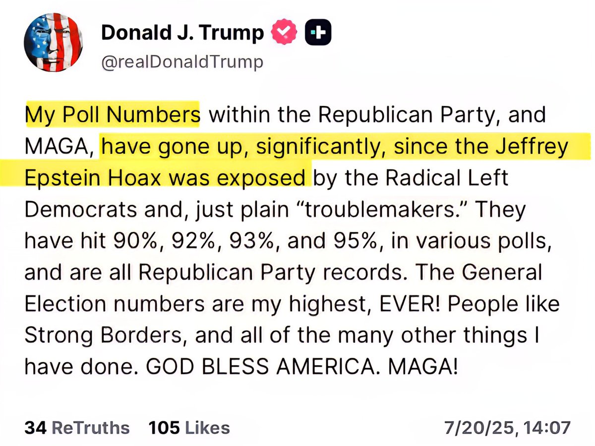 patriotstorm17's tweet image. I told people Trump polls went up after he revealed the Epstein cover-up by Obama, Comey, and crooked Hillary 💥💥💥