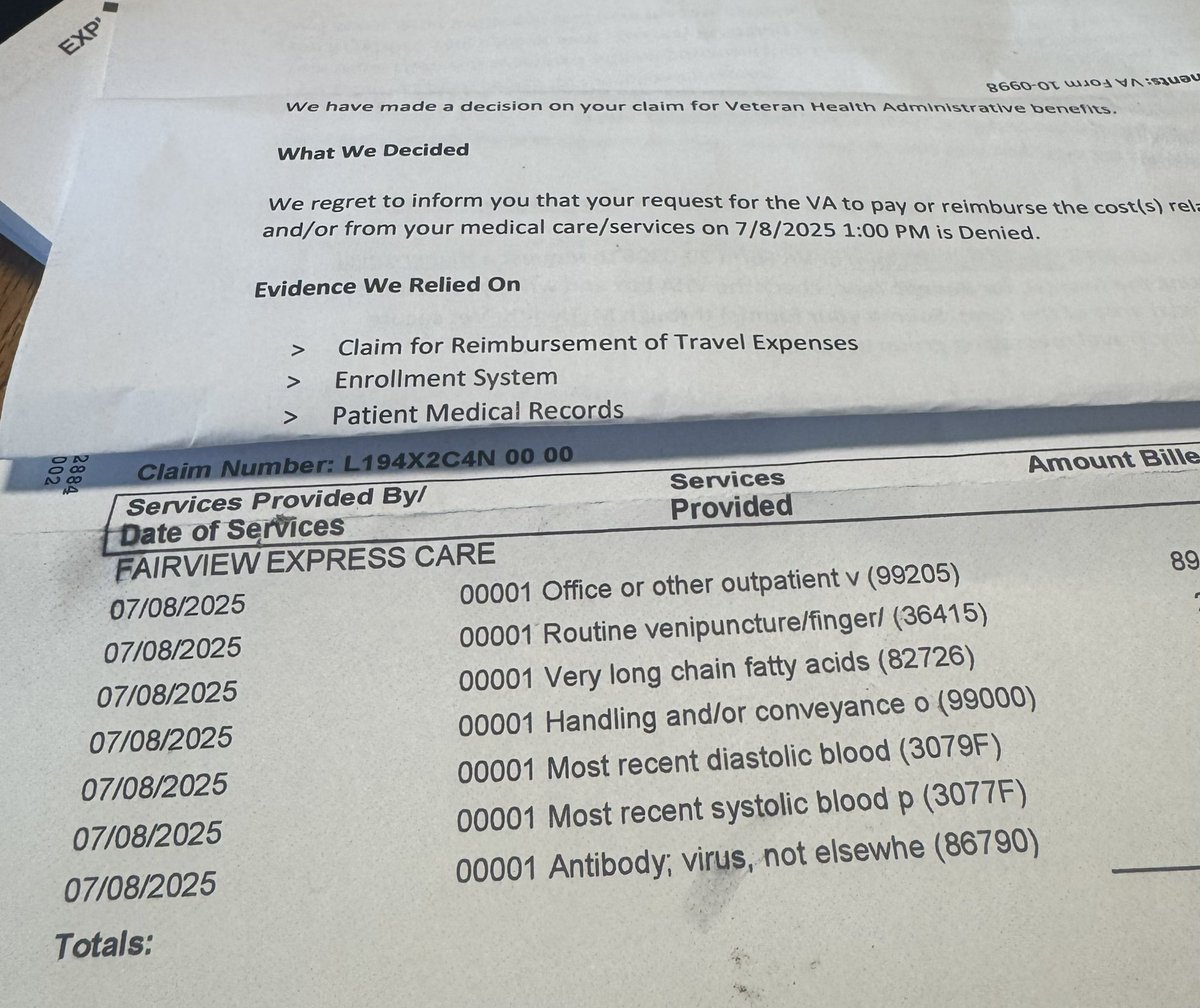 Trish1214126171's tweet image. I am not going to lose my shit, I am not going to lose my shit. I cannot make this up, I got another denial from the VA for travel pay today in one envelope, in the next envelope a letter explaining my paid community care for the services I received for the same appointment. I…