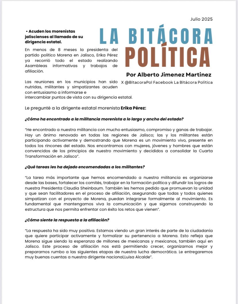 BitacoraPol's tweet image. Ya pueden leer mi columna semanal La Bitácora Política que publico todo los lunes en @lavoz_jalisco