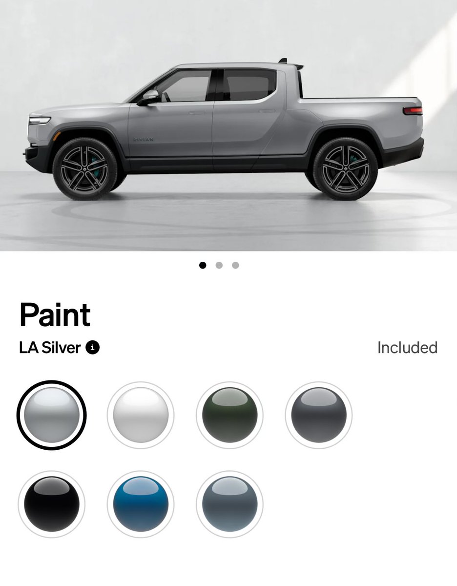 RivianUpdates's tweet image. You can now order a non-Launch Edition 2026 Quad from Rivian’s configurator!
LA Silver with the Super Sport wheels looks amazing!
7 paint options
3 interior options
4 wheel options
NACS charging, sound vision package, air compressor, v2 tonneau (R1T) and reinforced body…