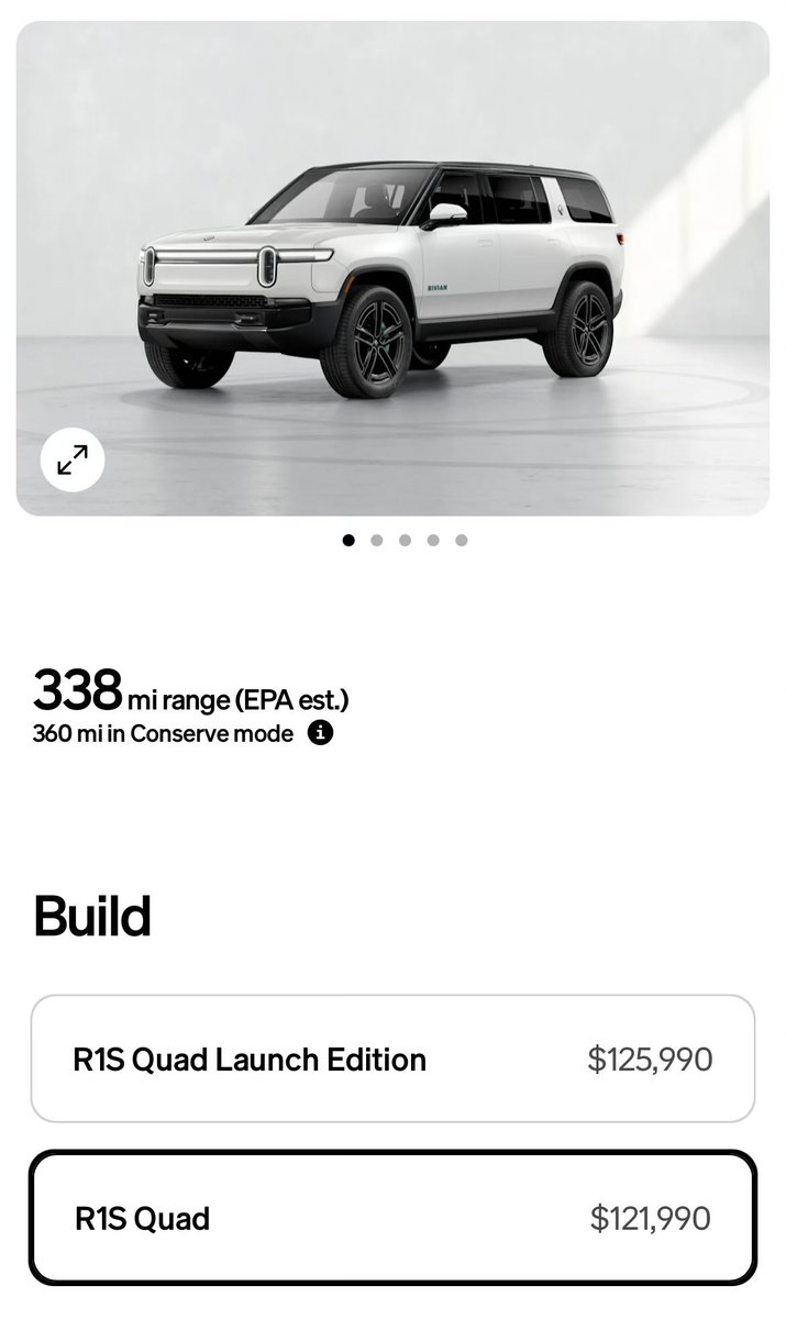 RivianUpdates's tweet image. You can now order a non-Launch Edition 2026 Quad from Rivian’s configurator!
LA Silver with the Super Sport wheels looks amazing!
7 paint options
3 interior options
4 wheel options
NACS charging, sound vision package, air compressor, v2 tonneau (R1T) and reinforced body…
