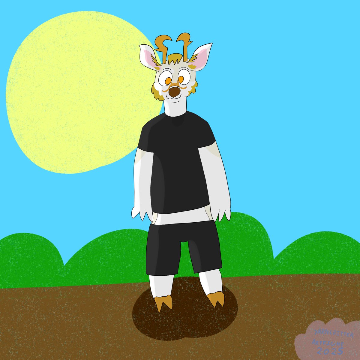 yarnferret's tweet image. did another #artfight2025 attack on my pal @UglyFeather :) my partner taught me a lot about shading on this one. I’m actually really proud of this one :)