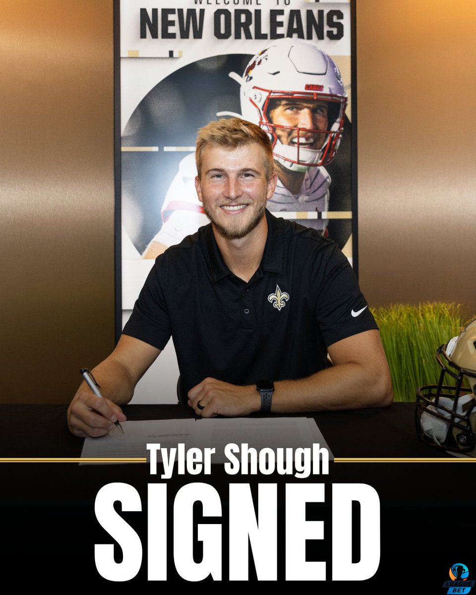 LeagueBetApp's tweet image. The New Orleans Saints have signed QB Tyler Shough to a 4 year fully guaranteed contract worth $10.8 million