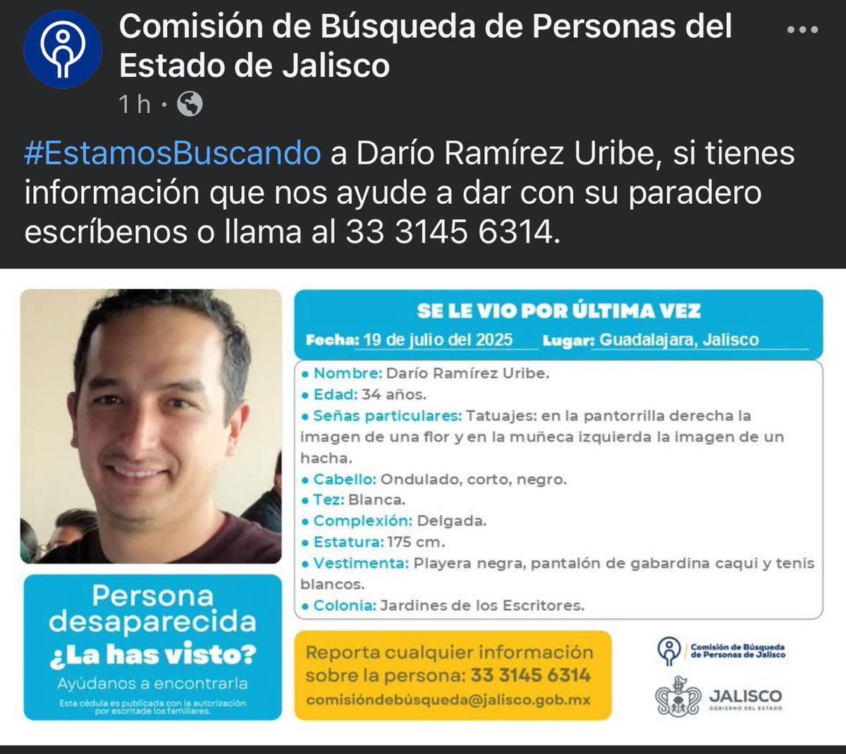 Érika Loyo Beristáin (@erikaloyob) on Twitter photo Agradecemos su apoyo para difundir y compartir
Es hijo de un gran académico de <a href="/udg_oficial/">Universidad de Guadalajara</a>
Urgente 🚨 👇🏼👇🏼👇🏼 Agradecemos su apoyo para difundir y compartir
Es hijo de un gran académico de <a href="/udg_oficial/">Universidad de Guadalajara</a>
Urgente 🚨 👇🏼👇🏼👇🏼
