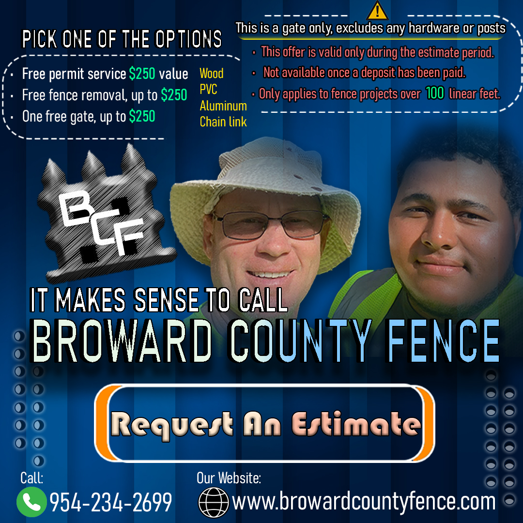 BcfFence's tweet photo. 🏡 Up to $750 in FREE services with Broward County Fence!

✔️ Free permit service ($250)

✔️ Free fence removal (up to $250)

✔️ One free gate (up to $250)

Wood • PVC • Aluminum • Chain Link

🔹 Valid during estimate only

🔹 Min. 100 linear feet required

📞 954-234-2699 https://t.co/45piNM4eeN