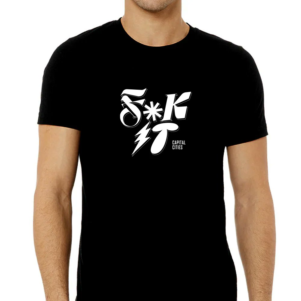 New song, new tee in the Capital Cities shop: shop.capitalcities.com/products/f-ck-…

I’m always hatching up some kind of plan
To make you my number one fan
It doesn’t work so I get upset
There’s no point, I could drown in regret

So
Haaahhh
Fuck it
We’re all gonna kick the bucket