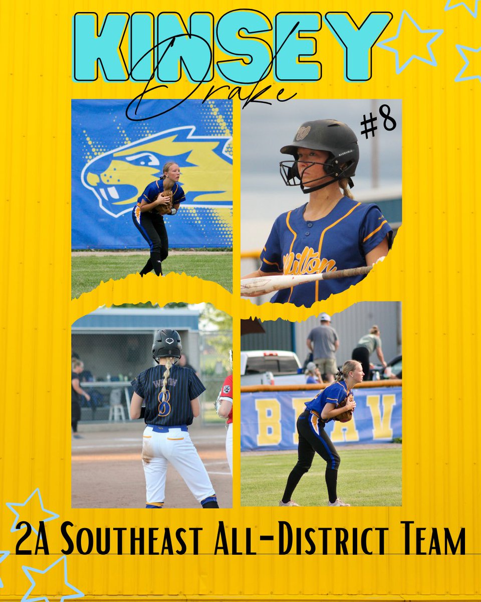 Congrats to Senior, Kinsey Drake on being named the the 2A Southeast All-District Team!! We are so proud of you Kins 🫶🏻💙🥎