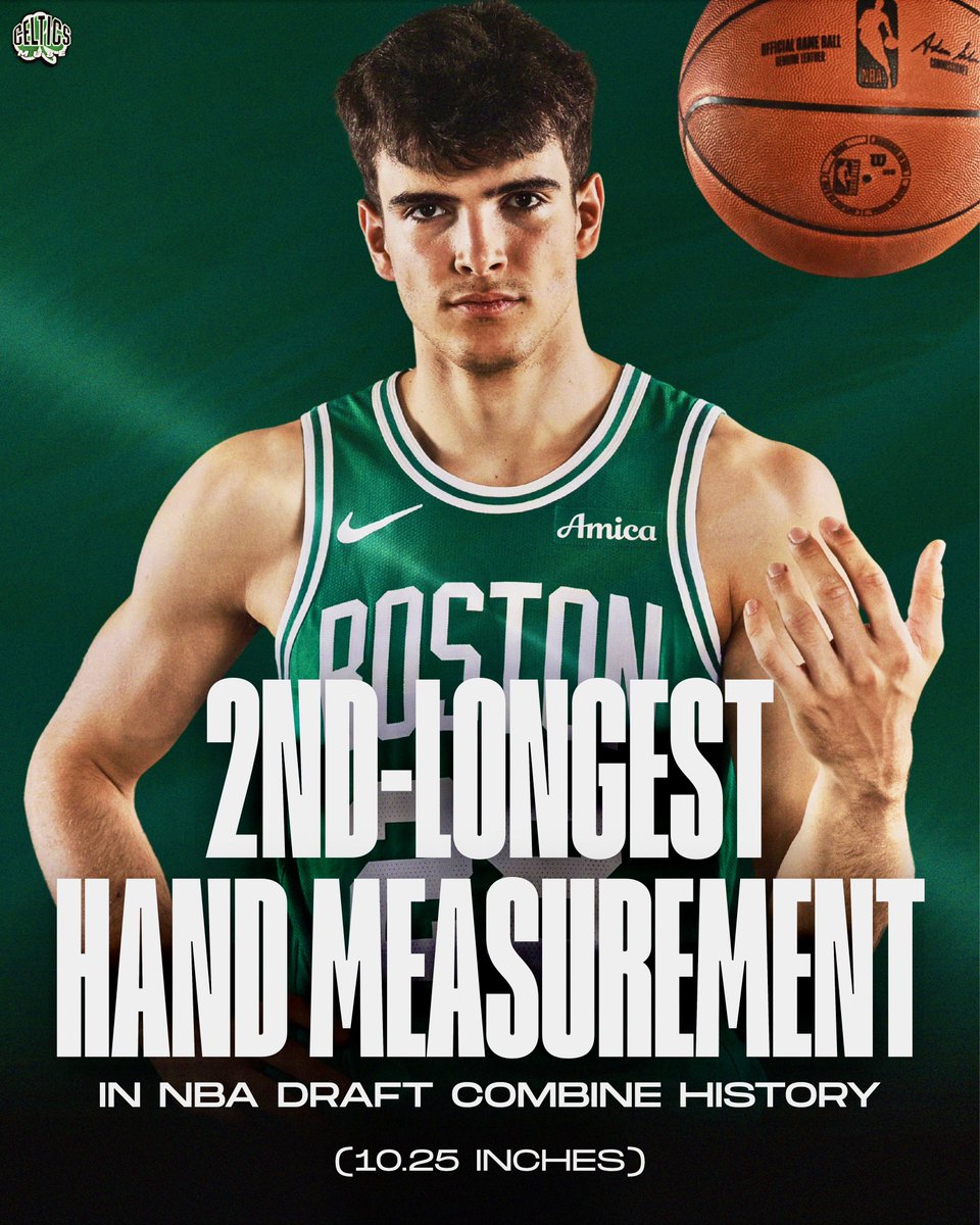 CelticsMuse's tweet image. The only player with larger hands is 7'6 Tacko Fall, Hugo Gonzalez is 6'6 🤯