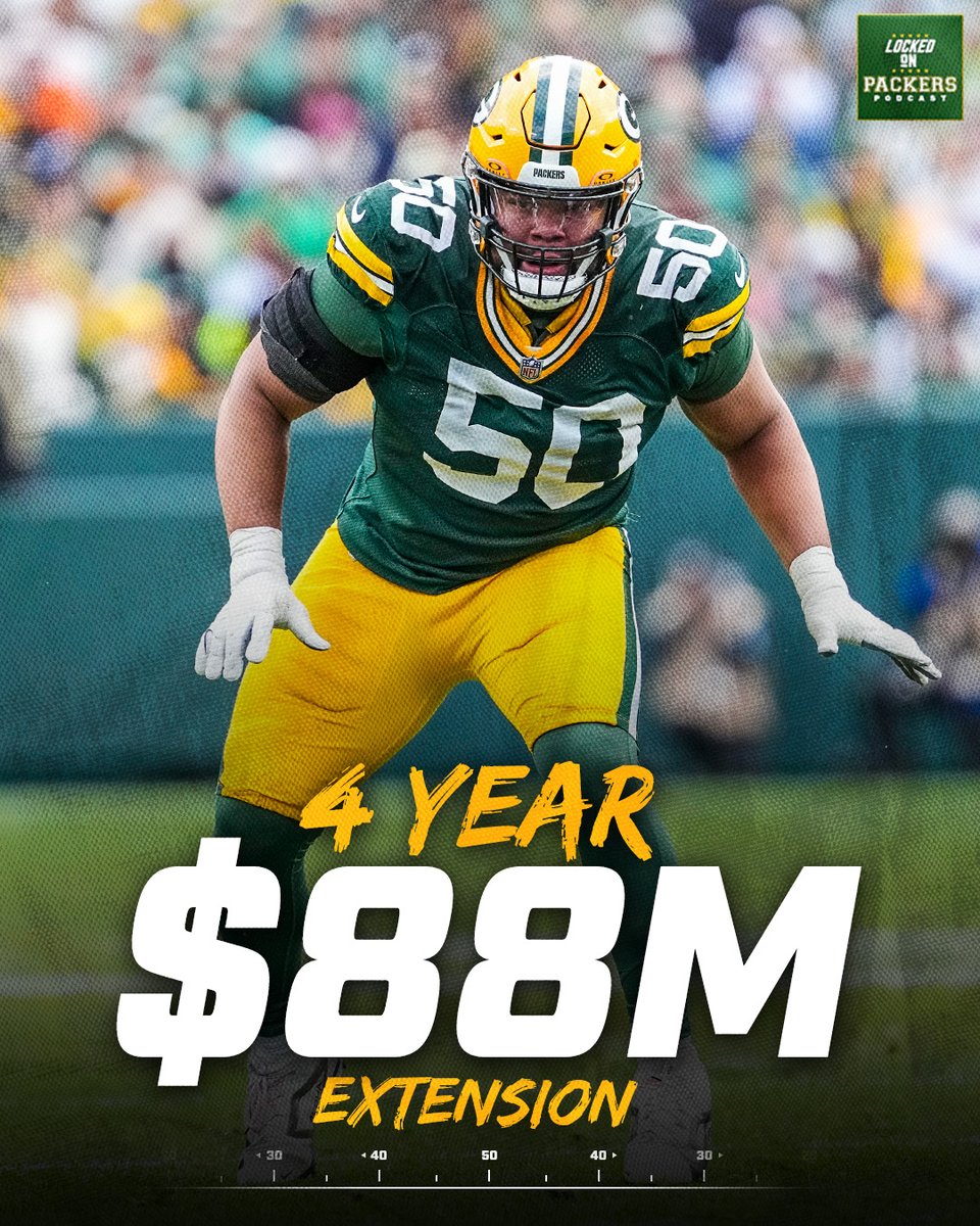 lockedonpackers's tweet image. The #Packers and Zach Tom have agreed to a 4-year, $88 million contract extension, including a $30.2M signing bonus, the largest by an offensive lineman in NFL history.
What do you think of the deal?
#LockedOnPackers #GreenBay #NFL #GoPackGo