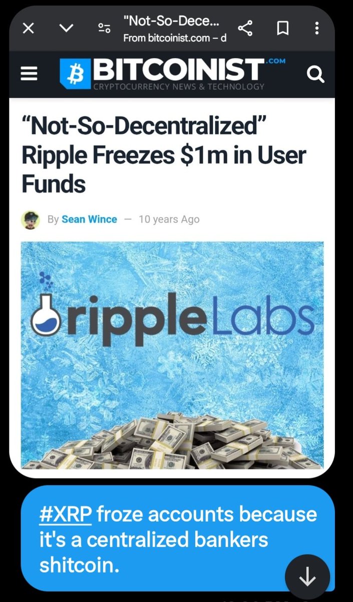 DRLittlejohn137's tweet photo. @GaryCardone #Bitcoin is a store of value that is #Unconfiscatble XRP actually has a freeze protocol, centralized bankers shitcoin! Freeze means freeze regardless how the shillers want to explain it. Btc is #Freedomtechnology like no other! https://t.co/ZLQNJQ2A0V