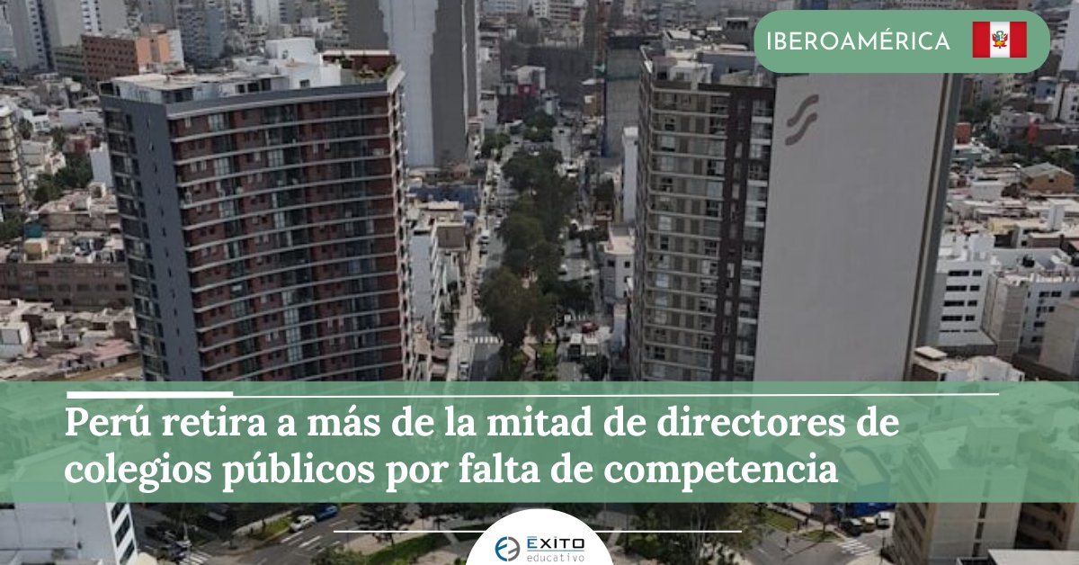 Exito_Educativo's tweet image. 🇵🇪 IBEROAMÉRICA. El Ministerio de Educación de Perú ha tomado una decisión drástica al retirar a más de la mitad de los directores de colegios públicos
🔗exitoeducativo.net/peru-retira-a-…
#Educación #Perú #GestiónEscolar #InnovaciónEducativa #Iberoamérica #Minedu #ReformaEducativa