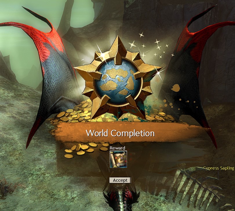 Aaaannnnddd... DONE! Finally finished with my latest world completion... at least until I want to make some more Leggies.

#GuildWars2 #GW2
