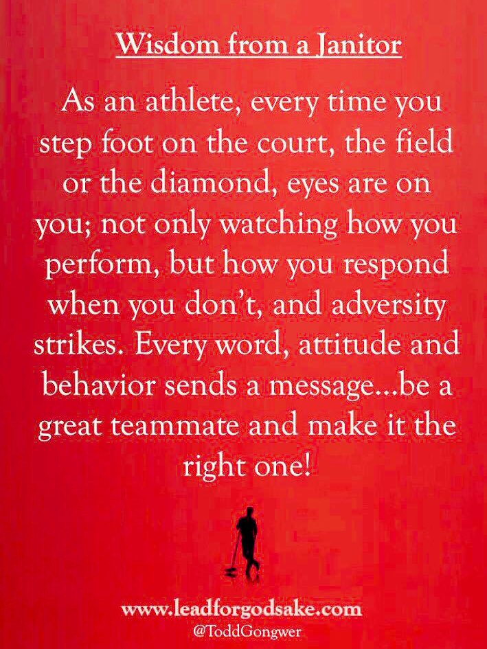 Athletes!  Someone is always looking up to you…