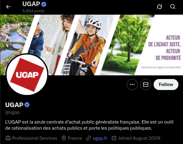 Tehenne2's tweet image. Bonjour @ugap « acteur de l'achat juste, acteur de proximité, outil de rationalisation des achats publics », ugap.fr
comment justifiez-vous les prix que vous pratiquez ?
Comment parvenez-vous remporter les appels d'offre ?
