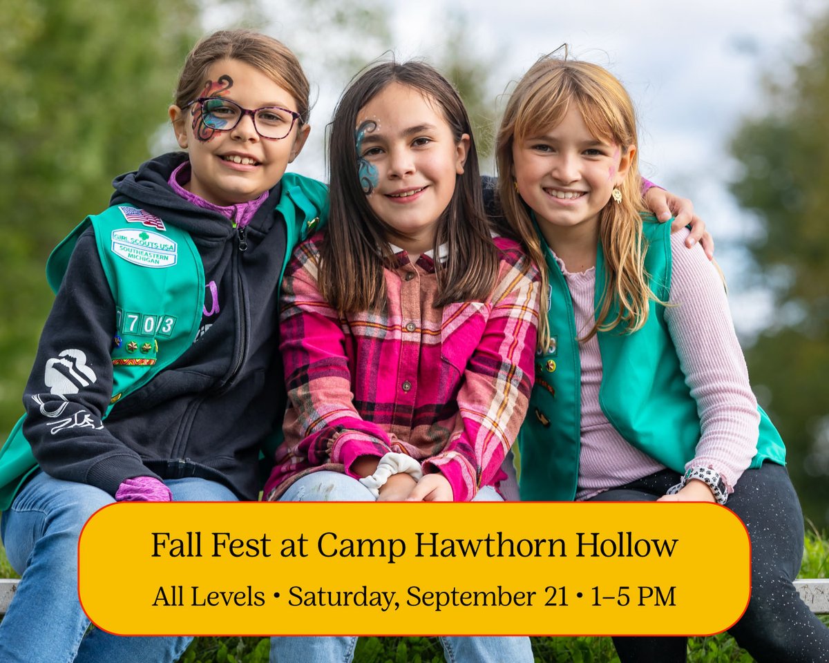 All Girl Scouts are invited to join us at Camp Hawthorn Hollow for a fun-filled Fall Festival you won’t want to miss! REGISTER NOW: bit.ly/4kLy6UY