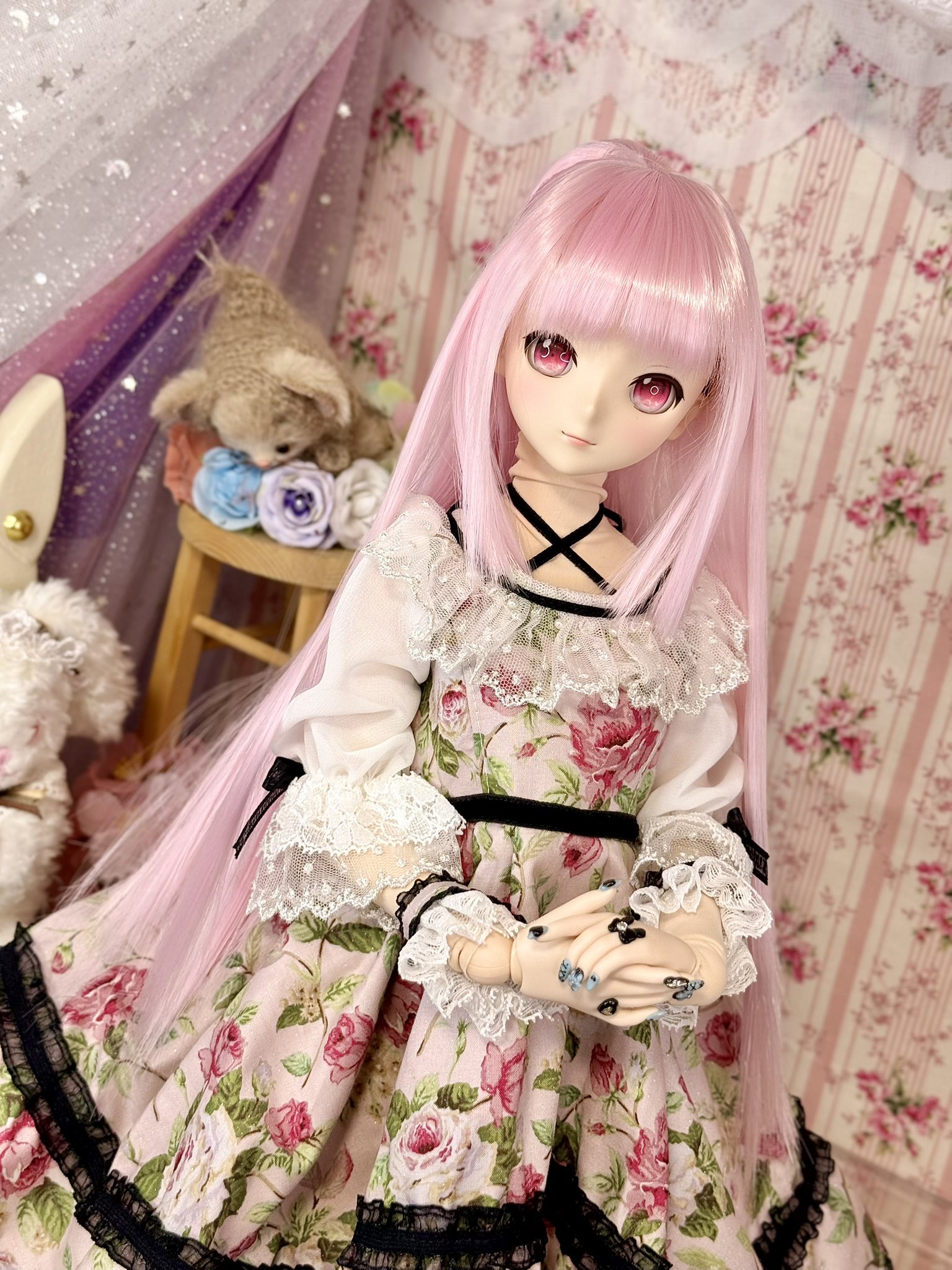 水彩画「可愛い人形」 テオ໒꒱*☆🎀黒MAJO ゆめかわwig SHOP on X: 