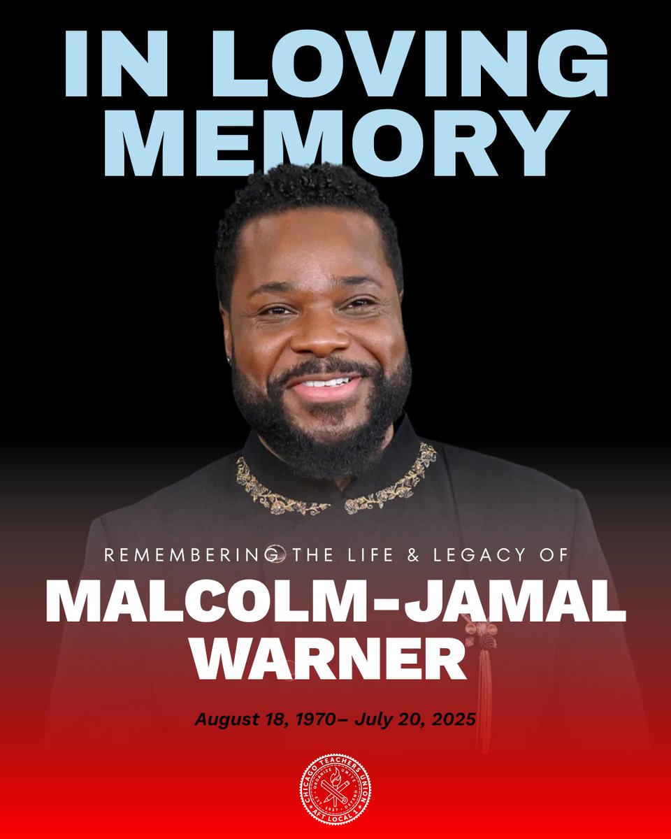 CTULocal1's tweet image. We honor the life and legacy of Malcolm-Jamal Warner, a cultural icon whose work blended art, activism, and advocacy for Black youth. 🕊️
He performed, wrote poetry, and was an executive producer for The Magic School Bus on PBS. Through his life and career, he reminded us that…