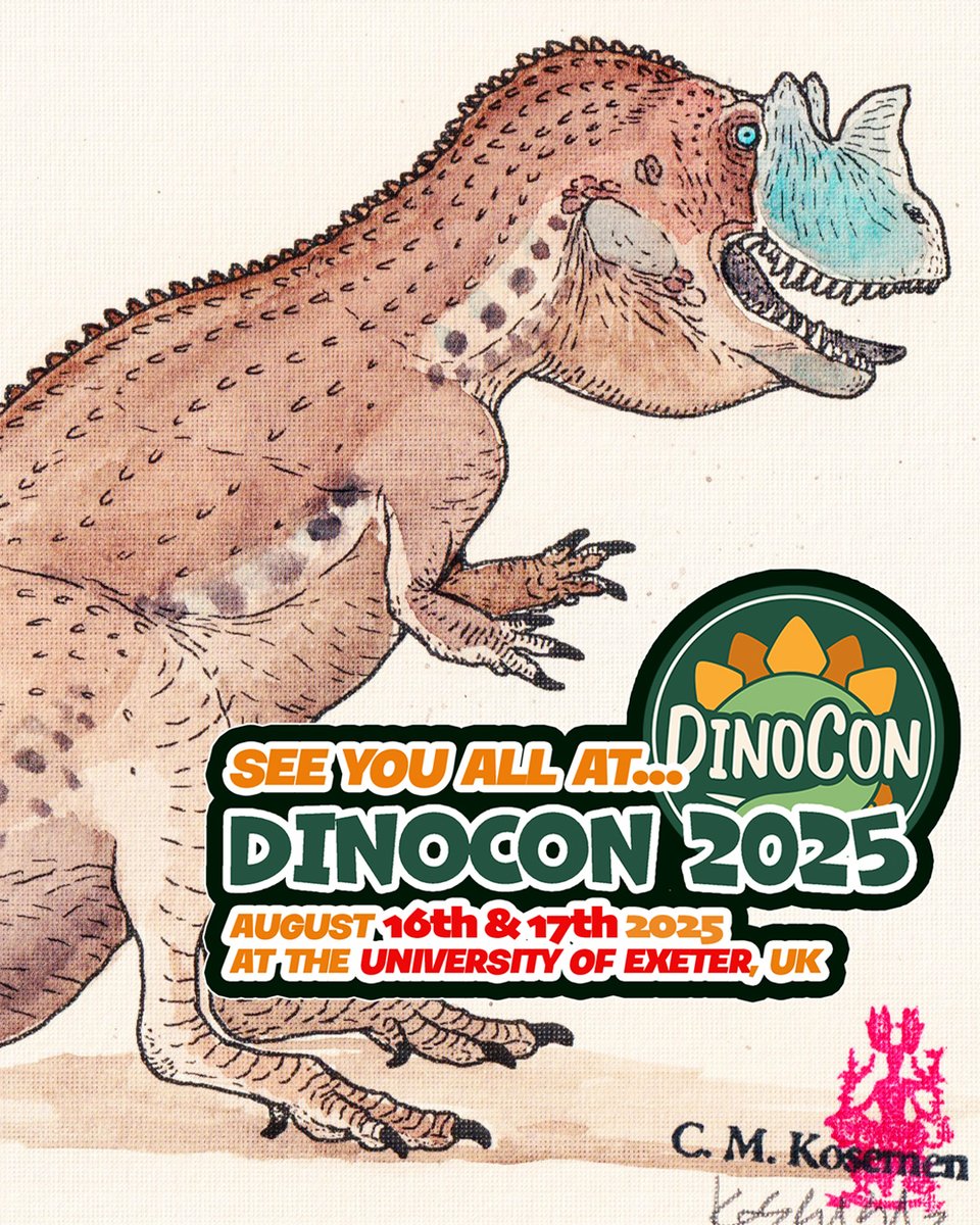 cmkosemen's tweet image. I will be at @DinoConUK, selling a HUGE selection of palaeoart watercolours alongside many never-before-seen impressionist palaeoart works, sketches, prints, as well as a ORIGINAL #alltomorrows art from the early ‘00s. Meet me in Exeter between AUG.16-17, 2025 to see them all!