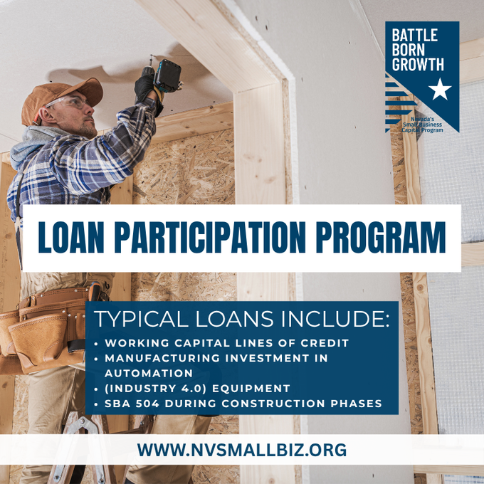 Nevada SSBCI’s Loan Participation Program empowers small businesses to access the flexible, affordable capital they need to grow. Whether you’re looking to innovate, expand, or create jobs, this program is tailored to help you nvsmallbiz.org!