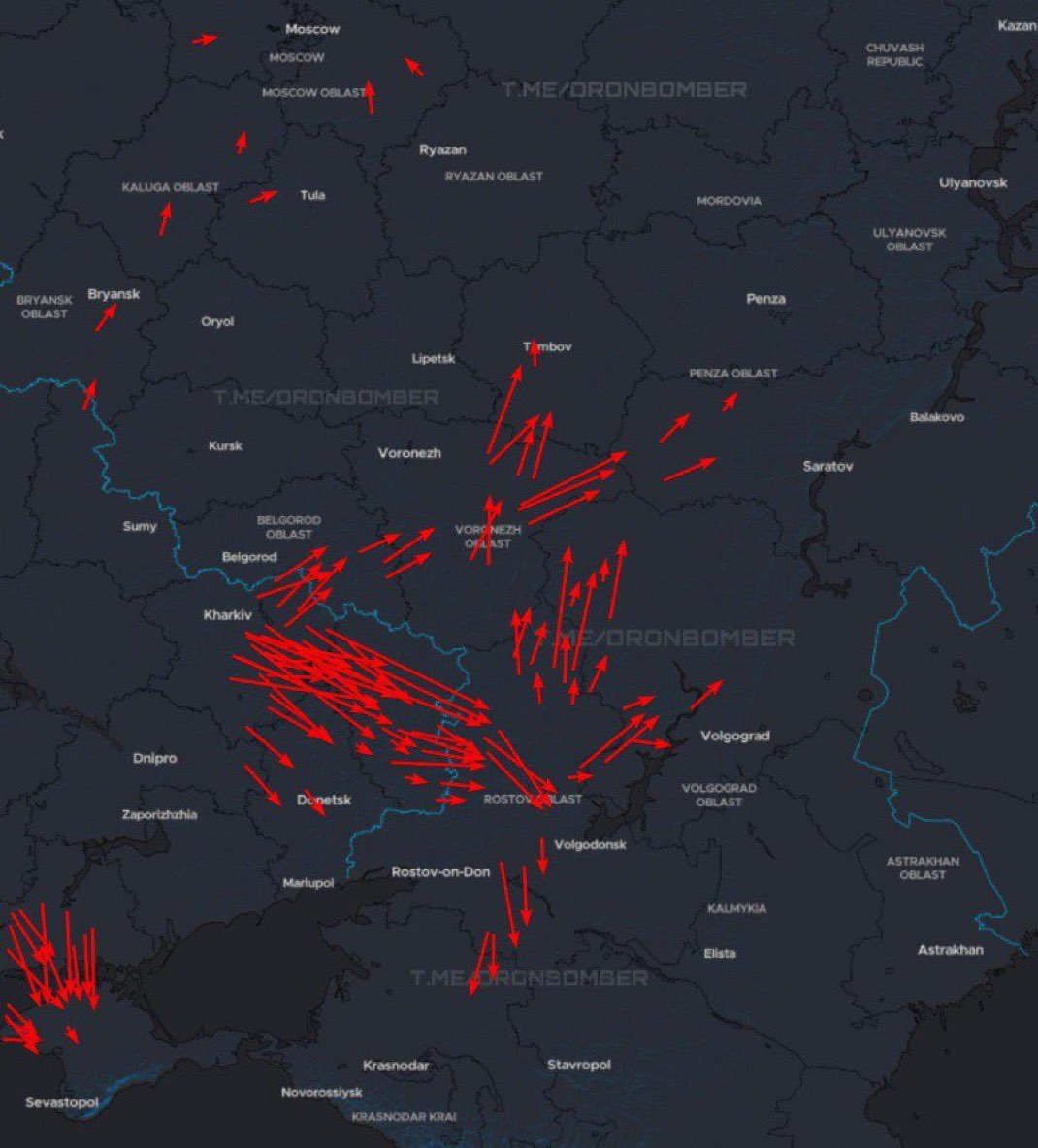 visegrad24's tweet image. BREAKING:
Ukraine launches another major suicide drone swarm attack on Russia