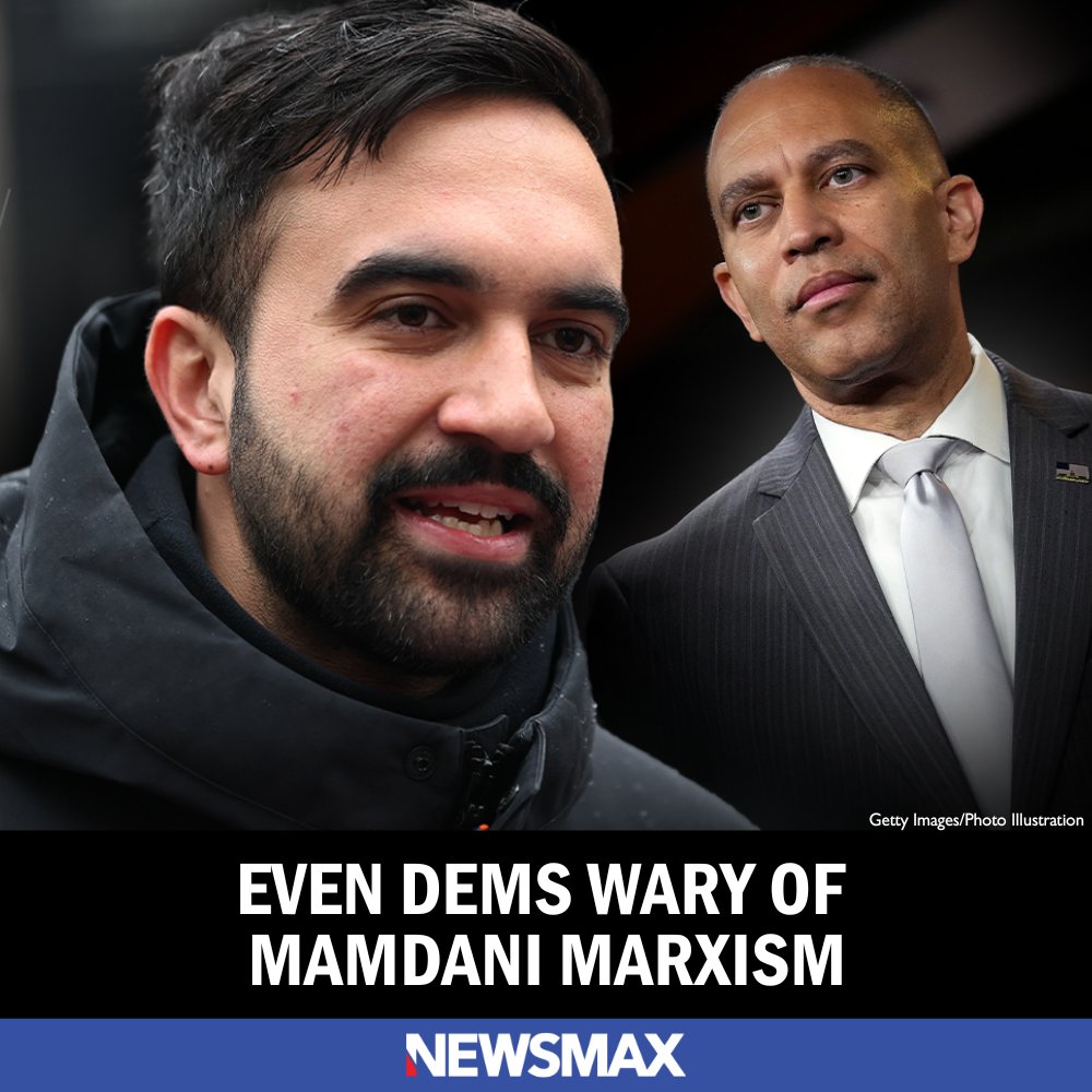 NEWSMAX's tweet image. Zohran Mamdani is proving to be a tough sell even in deep-blue New York and within the Democrat establishment. bit.ly/4lYlvys