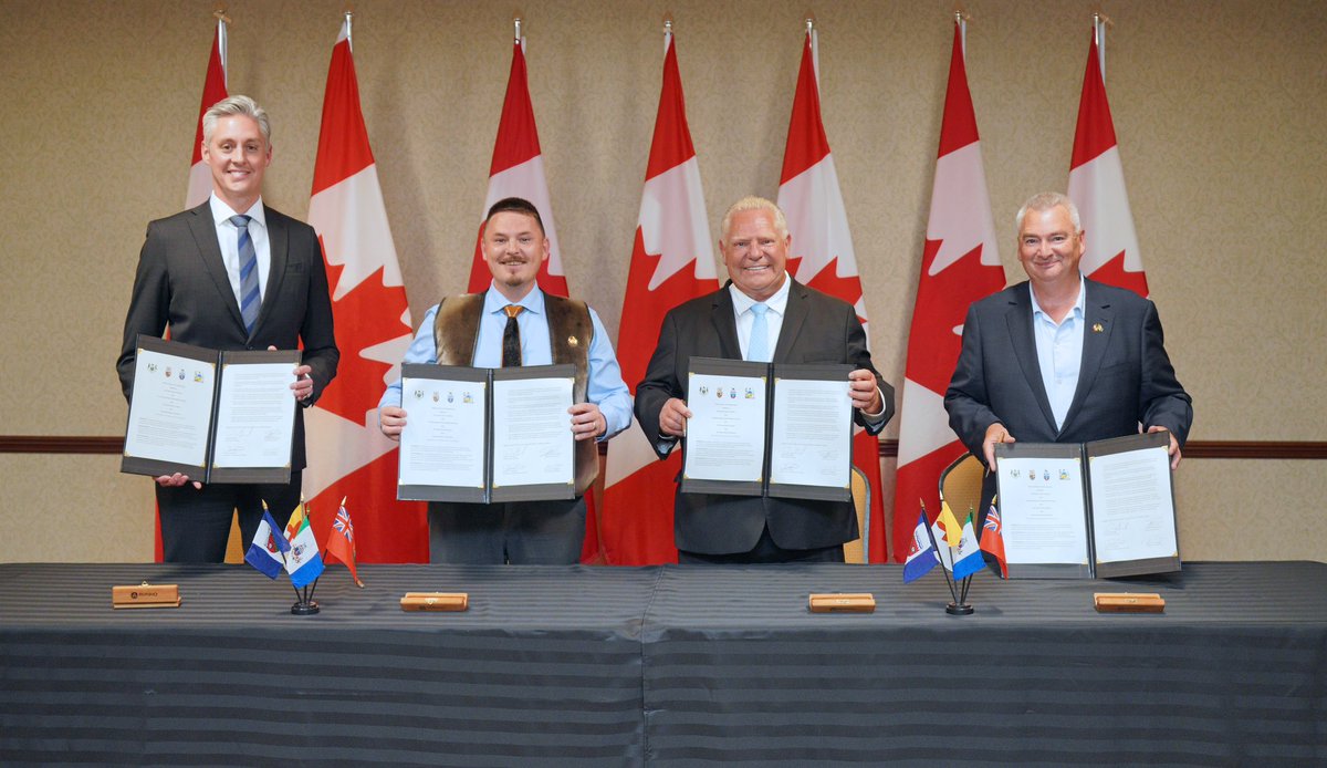fordnation's tweet image. While at the Council of Federation, I joined my fellow premiers from BC, Yukon, Northwest Territories and Nunavut to sign two more agreements that will boost internal trade, improve labour mobility and protect Canadian jobs. We're cutting red tape, growing our economy and…
