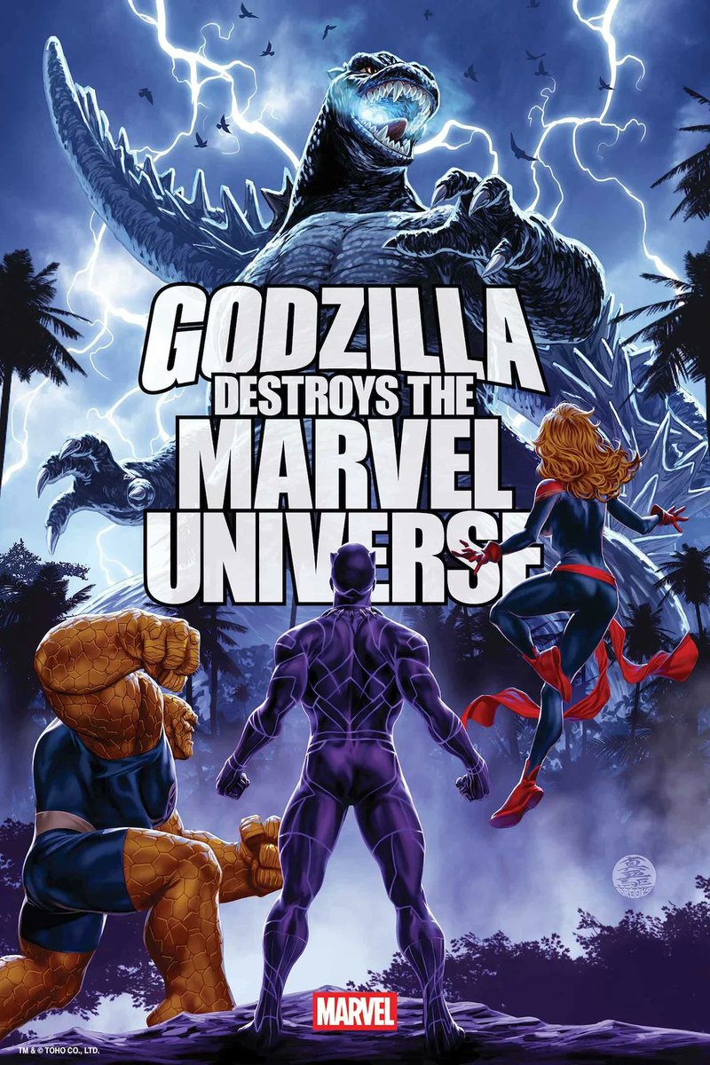 Godzilla_Toho's tweet image. "Skreeonk!" or "Snikt!"? Get your first look at upcoming 'Godzilla Destroys the Marvel Universe' #4 covers from @marvel, including… Wolverine-zilla! ow.ly/TP4z50WsRIW