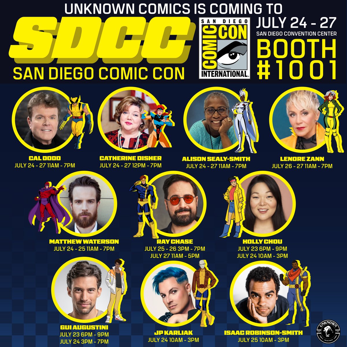 Unknown_Comics's tweet image. 🔥 X-Men Assemble at SDCC 2025! 🔥
Unknown Comics is bringing an UNBELIEVABLE lineup of X-Men voice actors to Booth #1001! Meet the iconic voices from X-Men: The Animated Series & X-Men '97!
Don't miss it! July 24-27.
#SDCC #XMen #VoiceActors #MarvelComics