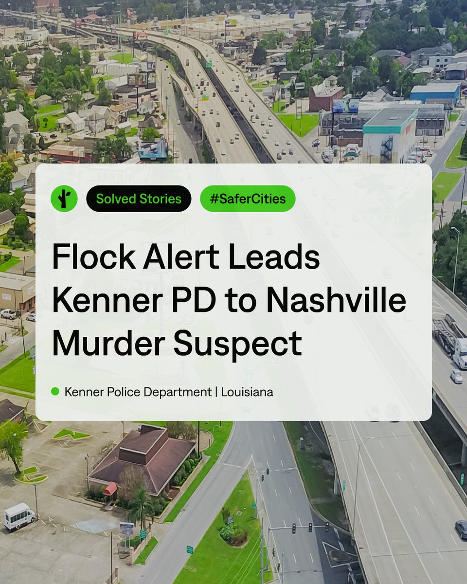 Flock_Safety's tweet image. Flock cameras in Kenner, LA helped @KennerPolice locate and arrest a man wanted for a double homicide in Nashville, TN leading to his extradition and the recovery of a weapon tied to the crimes.
bit.ly/4nQKJk3
