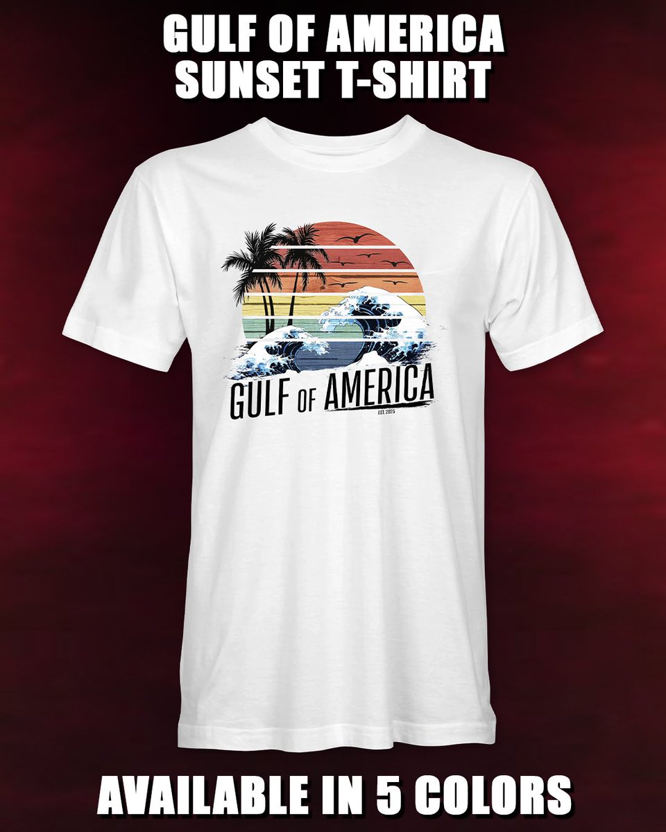 DefiantLs's tweet image. Gulf of America Sunset T-Shirt
Buy it here: store.resistthemainstream.com/GoASunsetShirt